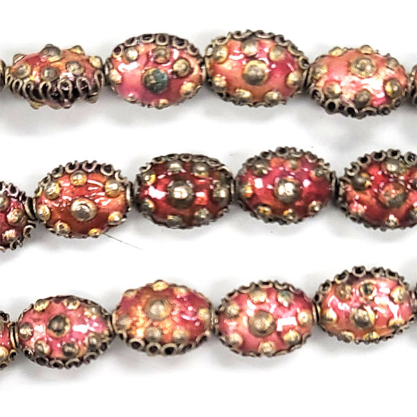 ENAMEL FLAT OVAL 8X12MM RUDT RED